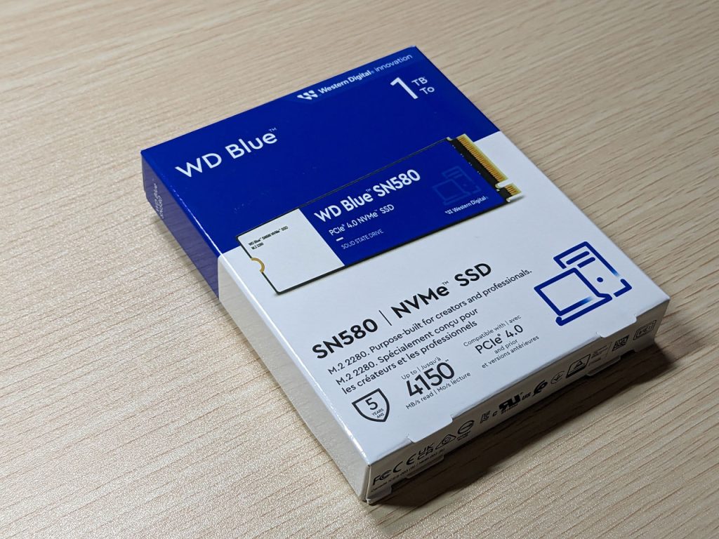 2-ウェスタンデジタル製SSDを購入－WD_Blue_SN580_1TB_M2_2280_NVMe